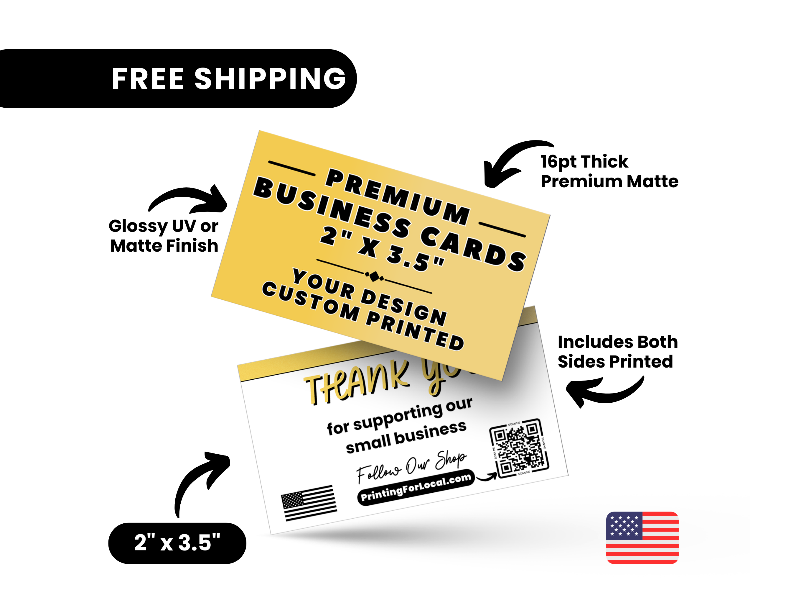 Custom Business Cards Printed – Glossy or Matte Finish | Printing For Local